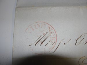 Old 1847 Hand Stamped “5” Letter – Providence, RI.
