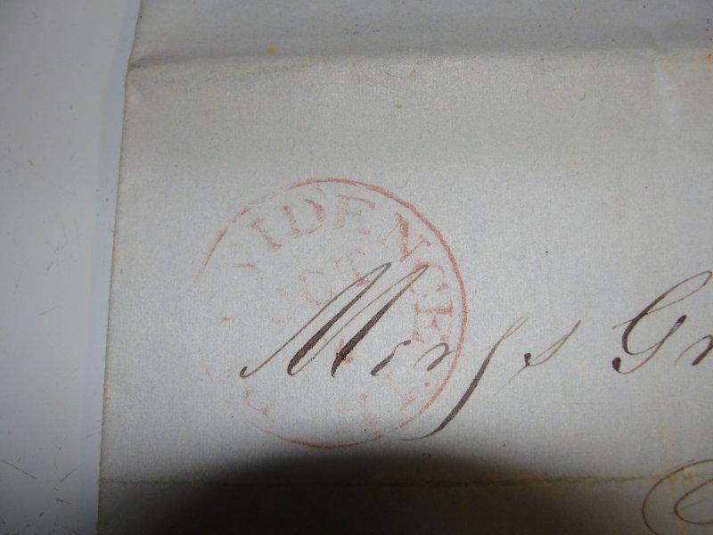 Old 1847 Hand Stamped “5” Letter – Providence, RI.