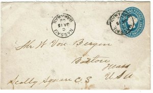 Bahamas 1902 Nassau cancel on stationery envelope to the U.S.