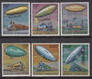 Comoro Islands 247-252 Trains Zeppelins MNH VF