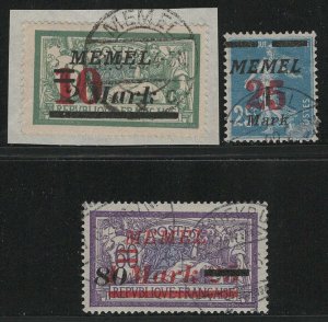 Memel - Scott # 97 - 99, used, cpl set