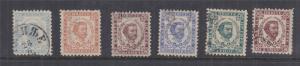 MONTENEGRO, 1894 new values, perf. 10 1/2, set of 6, used.