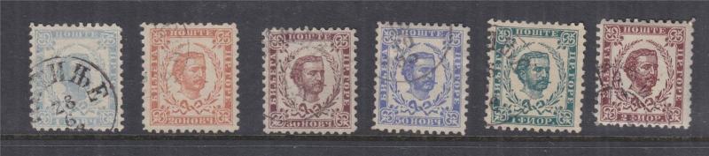 MONTENEGRO, 1894 new values, perf. 10 1/2, set of 6, used.