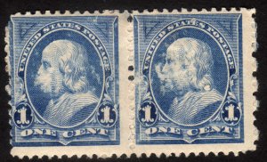 1894, US 1c Pair, MH Damaged, Benjamin Franklin, Sc 247