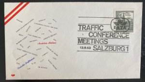1963 Salzburg Austria IATA traffic conference meeting souvenir Cover
