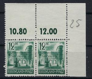 Germany - under French occupation Scott # 6N4; mint nh, pair, var size