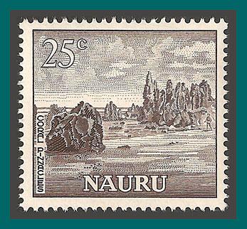 Nauru 1966 Coral Pinnacles, 25c MNH 67,SG75