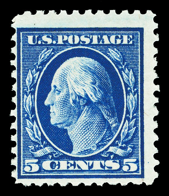 Scott 504 1917 5c Blue Washington Mint Fine OG NH Gum Skips Cat $17