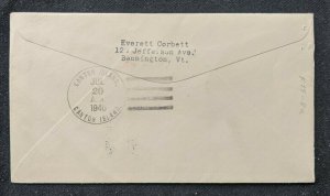 1940 Noumea Caledonia First Flight Airmail Cover to Canton Island