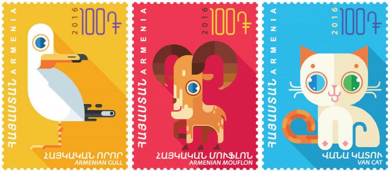 Armenia MNH** 2016 Mi 997-9 Children’s philately Armenian Mouflon cartoon style