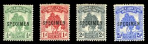 Gilbert and Ellice Islands #8-11S (SG 8-11s) Cat£180, 1911 1/2p-2 1/2p, set ...