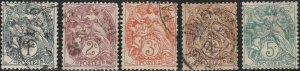 France, #109-113  Used From 1900-29