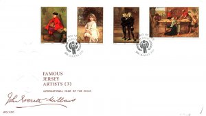 FAMOUS JERSEY ARTISTS SET OF 3 ON CACHETED INTERNATIONAL YEAR OF THE CHILD 713-5