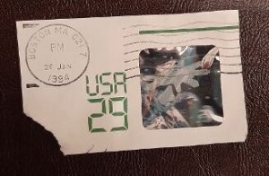 US Scott # U625; 29c Space Hologram; used cut square from 1992; VF