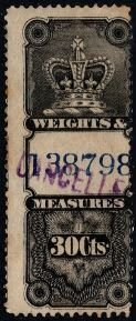 1876 Canada Revenue Van Dam #- FWM5 30 Cents Weights and Measures Used