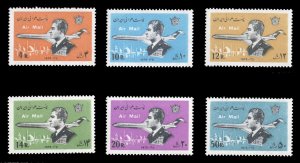 Iran #C91-96 Cat$18, 1974 Airpost, complete set, never hinged