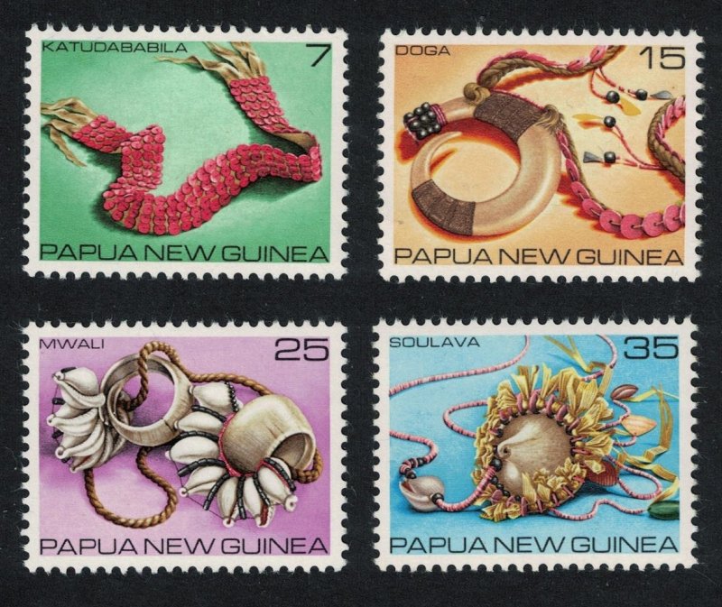 Papua NG Shells Pearls Traditional Currency 4v 1979 MNH SC#499-502