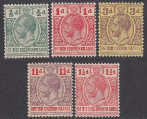 British Solomon Islands 19-23 MH CV $16.00