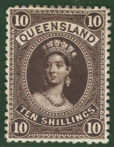 Australia States QUEENSLAND QV Chalon SG.160 10s(1895) Mint MM Cat £? OBLUE120