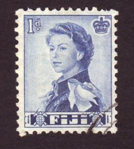 Fiji 1962 SG#299 1d Blue Ultramarine QEII USED-VF-LH.