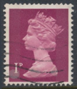 GB 1p Machin  SG X844 Used 2 bands   SC# MH23  see scans