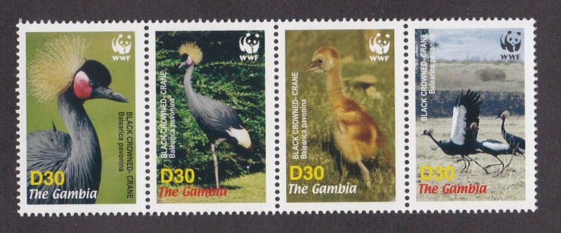 Gambia # 3014, WWF - Black Crowned Crane, NH, 1/2 Cat.