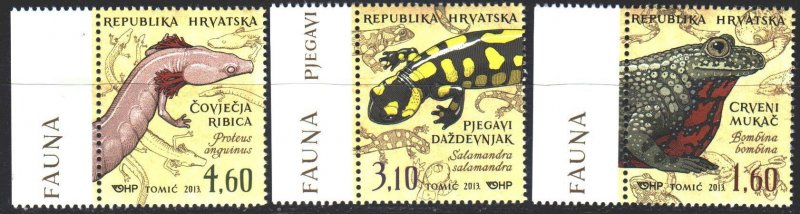 Croatia. 2013. 1073-75. Frogs, amphibians. MNH.