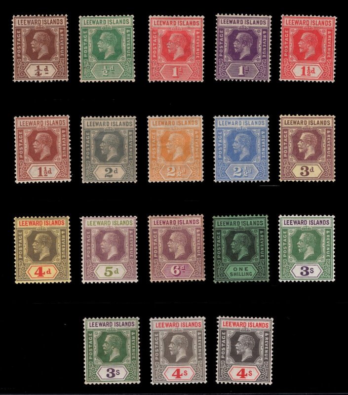 MOMEN: LEEWARD ISLANDS SG #158/177 MINT OG H £150 LOT #67953*