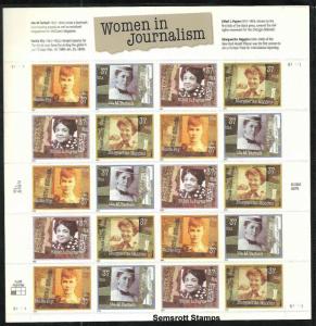 # 3665-3668 US Women in Journalism 37¢ MNH Sheet   