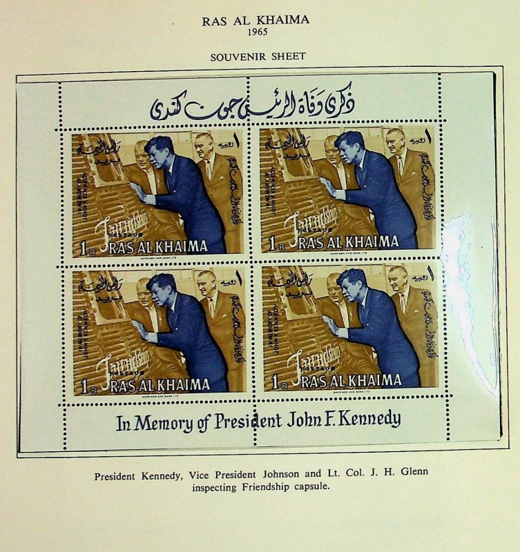 RAS AL KHAIMA Sc 9-14 NH SET+3M/S OF 1965 - PRESIDENT J.F. KENNEDY - (AO23)