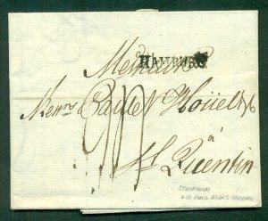 1793, Stampless from STOCKHOLM via HAMBURG (in black) forwarding agent, VF