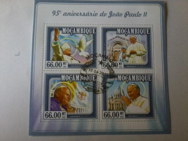 MOZAMBIQUE SHEET USED POPES JOHN PAUL II MOTHER TERESA