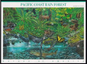 USA VF-MNH 2000 COMMEMORATIVES PACIFIC COAST RAIN FOREST 2nd IN SERIES S/SHEET