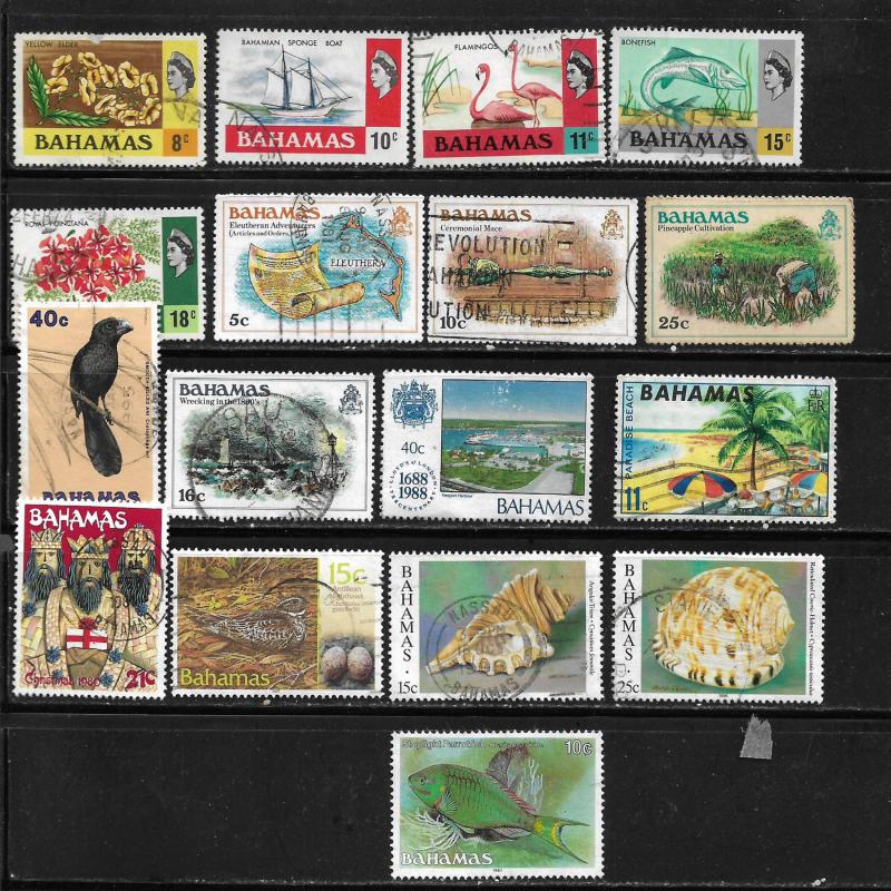 COLLECTION LOT OF 57 BAHAMAS STAMPS 1921+ 2 SCAN CV+$42