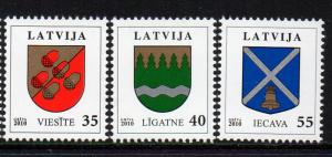 Latvia Sc 753-5 2010 Coats of Arms stamp set mint NH