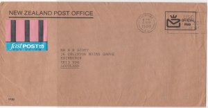 new zealand 1988  to scotland air mail stamps cover ref 21458