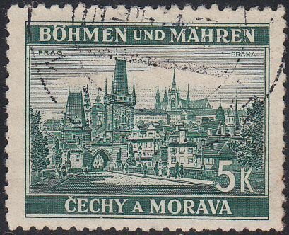 bohemia-moravia  scott no 37    used