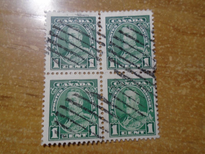 Canada  #  217    VF   used   Block of 4