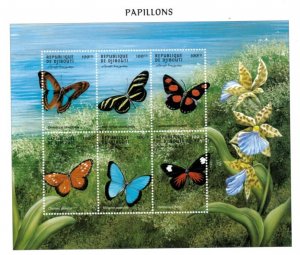 Djibouti 2000 - Butterflies - Sheet of 6 Stamps - Scott #797 - MNH