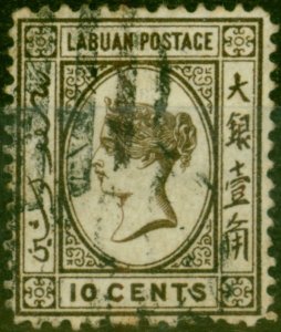 Labuan 1886 10c Sepia SG32 Good Used