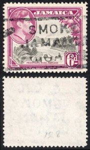 Jamaica SG128aa 6d Perf 12.5 Variety Doubling top left