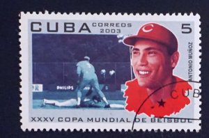 CUBA Sc# 4348 WORLD CUP OF BASEBALL sport 5c ANTONIO MUNOZ   2003 used / cto