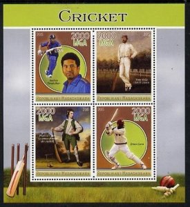 Madagascar 2015 FAMOUS CRICKET PLAYERS Sheet Perforated Mint (NH)