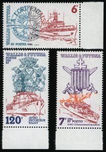 WALLIS & FUTUNA ISLANDS Sc 342-44 VF/MNH - 1986 Ships- COMPLETE SET - P.O. FRESH