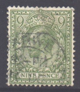 GB Scott 170 - SG393a, 1912 Script Cypher 9d Olive used