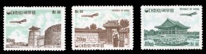 Korea #C32-34 Cat$80, 1964 Airpost, set of three, never hinged