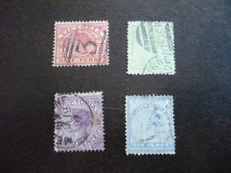 Stamps - Victoria - Scott# 160-162, 165 - Used Part Set of 4 Stamps