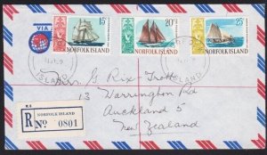 NORFOLK IS 1969 Registered cover to New Zealand - nice franking............B2695