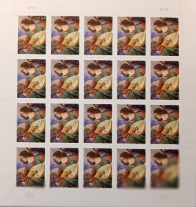 US# 4477, Angel with Lute, Sheet ) of 20 4-ever stamps, Unused (2009