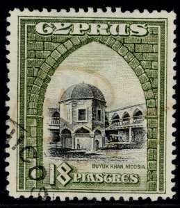 CYPRUS GV SG142, 18pi black & olive-green, USED.